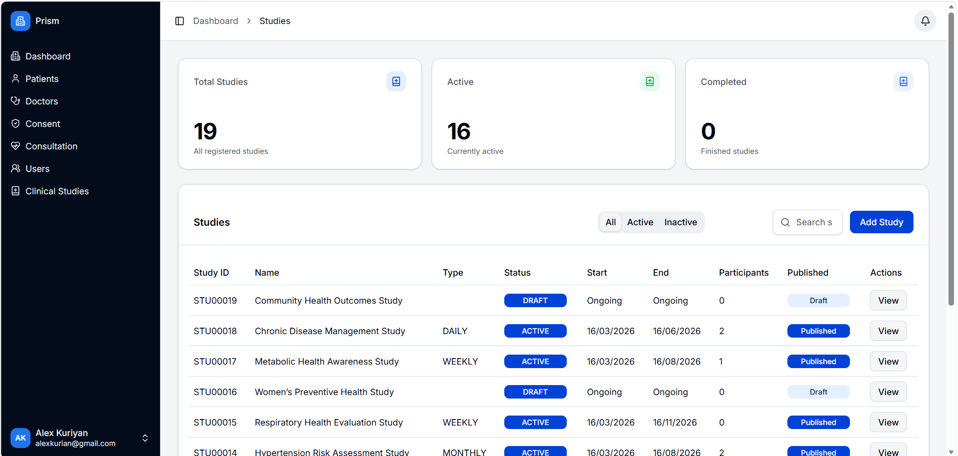 Research Dashboard Preview